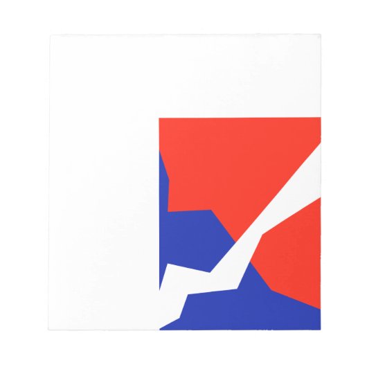 Blauw rood wit object notitieblok (Voorkant)
