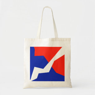 Blauw rood wit object tote bag