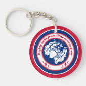 Blauw Rood Wit Spreekwoord Eiken Eikel Inkt Kunst Sleutelhanger (Voorkant)