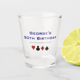 Blauw Rood Zwart Gokken Casino Kaart Kostuums Verj Shot Glas