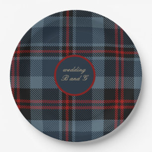 Blauw Rood Zwart Schots Keltisch tartan patroon Papieren Bordje