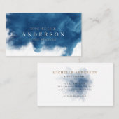 blauw rookeffect Dubbel Monogram Visitekaartje (Voorkant / Achterkant)