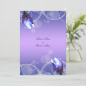 blauw roos antiek fantasie bruiloft kaart (Staand voorkant)