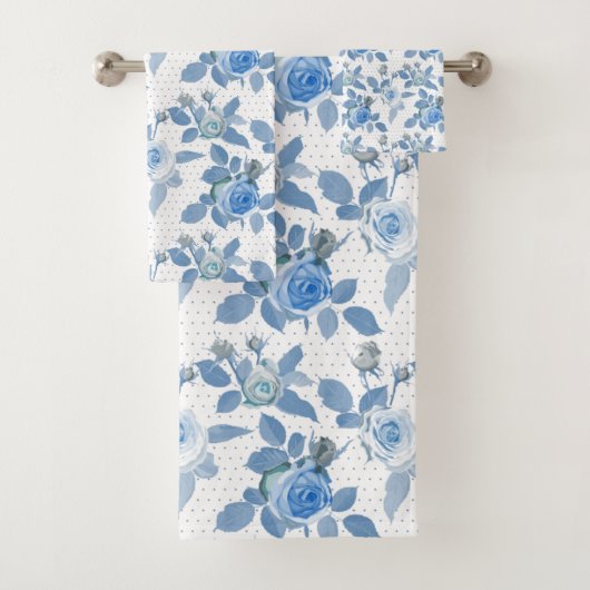 Blauw Roos Bad Handdoek (Insitu)