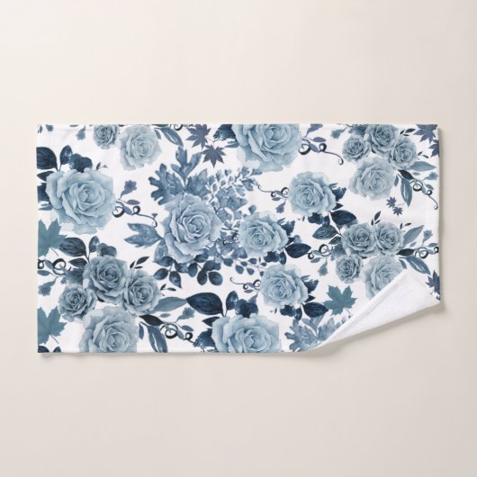 Blauw roos bad handdoek (Handdoek)
