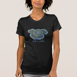 Blauw Roos Bloem Bruid t shirten T-shirt