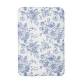  blauw Roos bloemmotief Badmat (Voorkant Verticaal)