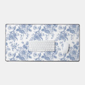 blauw Roos bloemmotief Bureaumat (Keyboard & Muis)