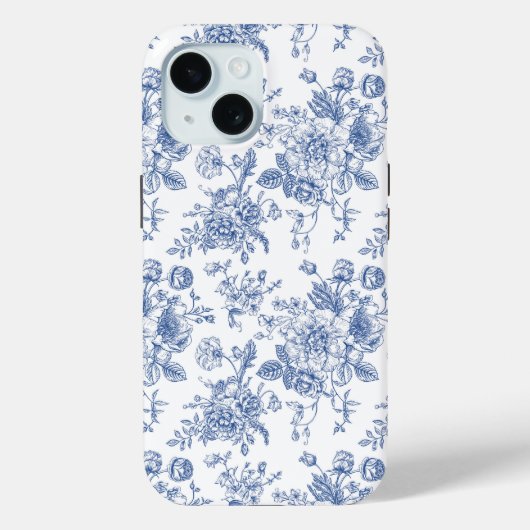 blauw Roos bloemmotief Case-Mate iPhone Case (Achterkant)