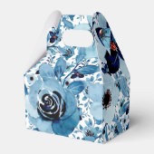 Blauw roos bloemmotief lentebruiloft bedankdoosjes (Achterkant)