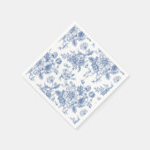 blauw Roos bloemmotief Servet (Hoek)