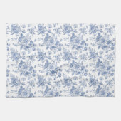 blauw Roos bloemmotief Theedoek (Horizontaal)