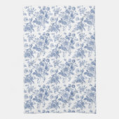 blauw Roos bloemmotief Theedoek (Verticaal)