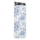  blauw Roos bloemmotief Thermosbeker (Geroteerd rechts)