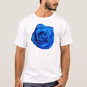 blauw Roos bloesem Raindrop Bloem T-shirt