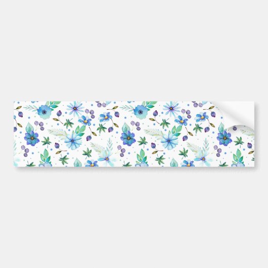 Blauw roos bumpersticker (Voorkant)