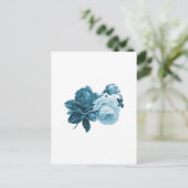  blauw roos cadeau briefkaart (Staand voorkant)