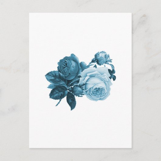  blauw roos cadeau briefkaart (Voorkant)