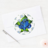 Blauw Roos cadeau Sticker (Envelop)
