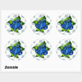 Blauw Roos cadeau Sticker (Vel)