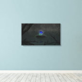 Blauw Roos Canvas afdrukken (Insitu (Houten vloer))