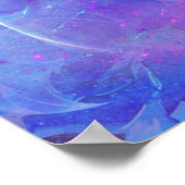 Blauw Roos en blauwe vlinder Poster (Hoek)