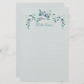 Blauw Roos en Blauwgroen, gepersonaliseerd papier (Voorkant / Achterkant)