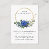 Blauw Roos en Eucalyptus Aangepaste Receptie Detai Informatiekaartje (Voorkant)