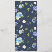 Blauw Roos en Hortensia Krans Vrijgezellenfeest Menu (Achterkant)