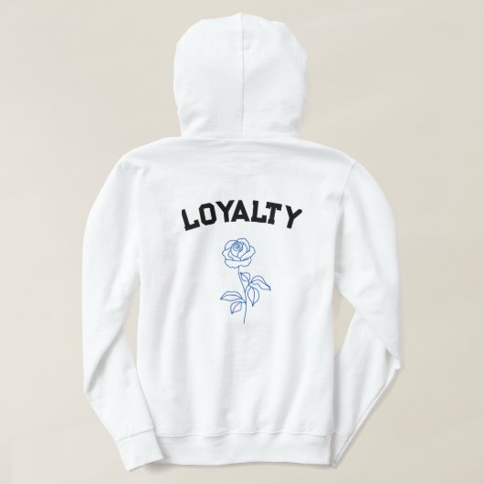 Blauw Roos en wolf (Loyalty) Hoodie (Design achterkant)