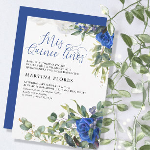 Blauw Roos Eucalyptus Mis Quince Anos Quinceanera Kaart