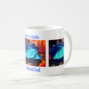 Blauw Roos Floral Art Fotografie op maat Koffiemok