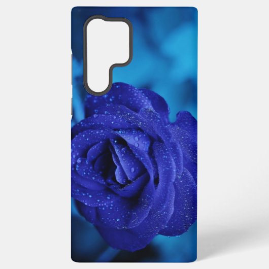 Blauw Roos Galaxy 22 Hoesje Samsung Galaxy Hoesje (Achterkant)