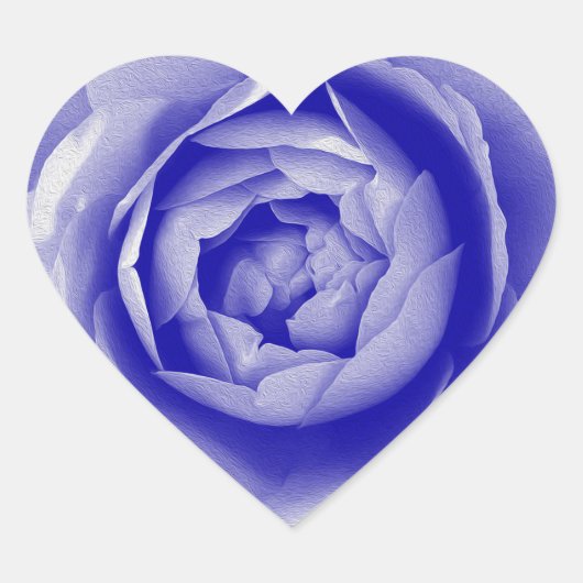Blauw roos hart sticker (Voorkant)