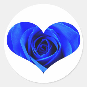 Blauw Roos Hart Sticker