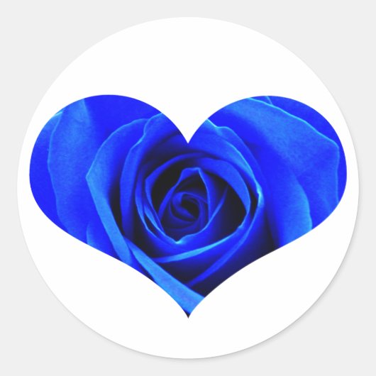 Blauw Roos Hart Sticker (Voorkant)