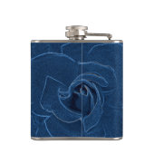 blauw roos heupfles (Achterkant)