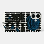 Blauw Roos iconische designer iPhone hoes (Achterkant (horizontaal))