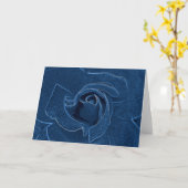 blauw roos kaart (Gele Bloem)