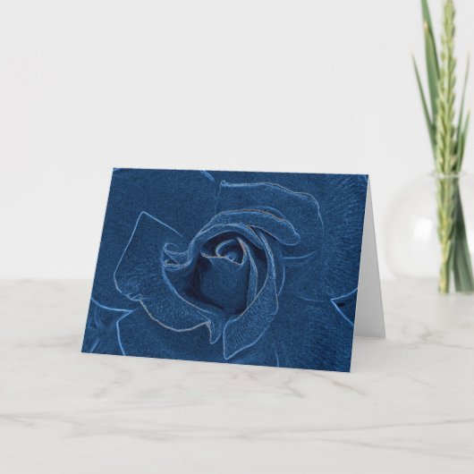 blauw roos kaart (Voorkant)