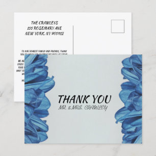 Blauw roos klassieker - Blauw Petaled Flower Briefkaart