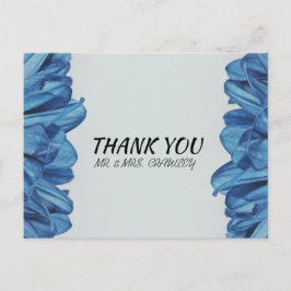 Blauw roos klassieker - Blauw Petaled Flower Briefkaart