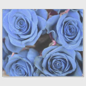 blauw Roos - Korte restanten Cadeaupapier (Vlak)