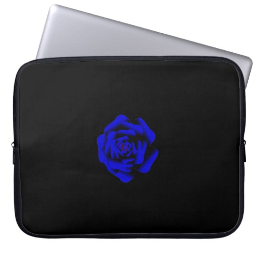 Blauw Roos Laptop Sleeve (Voorkant)