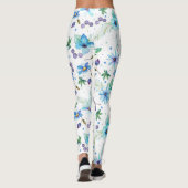 Blauw roos leggings (Achterkant)