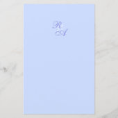 Blauw Roos lint monogram bruiloft (Achterkant)