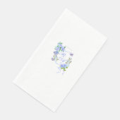 Blauw Roos lint monogram bruiloft Servet (Hoek)