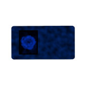 Blauw Roos. Met zwart en diep blauw. Etiket (Voorkant)