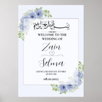 Blauw Roos Moslim Weddenschap Poster