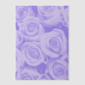 Blauw Roos Patroon Vellum Papier Overlay voor Trou Uitnodigingen (Voorkant)